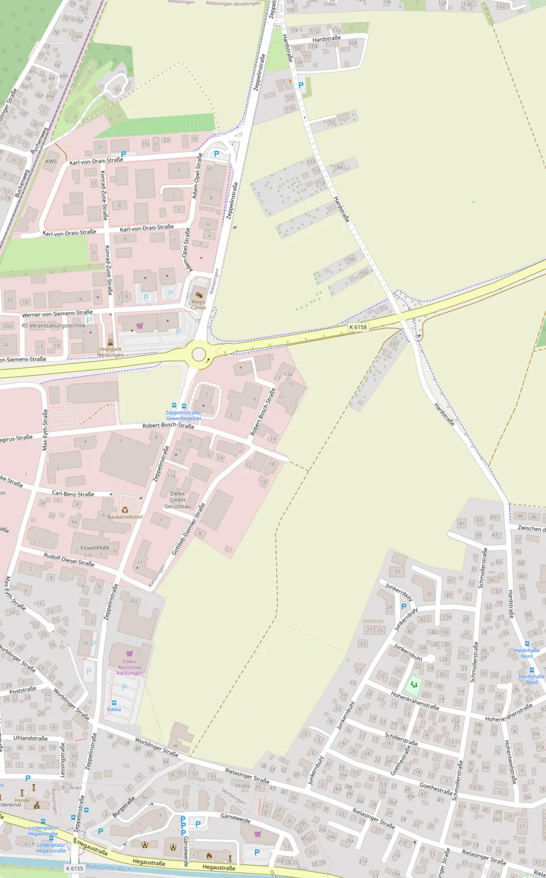 Street map: Robert-Bosch-Strasse 19, 78239 Rielasingen