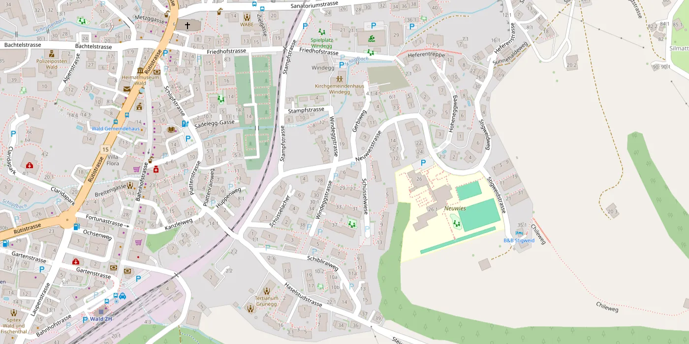 Street map: Neuwiesstrasse 6, 8636 Wald ZH